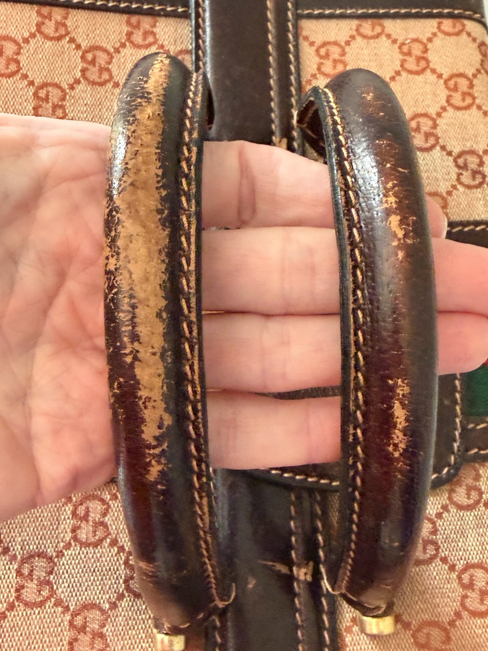 Vintage Gucci GG Supreme Sherry Web Train Case Vanity Bag - Picture 9 of 16